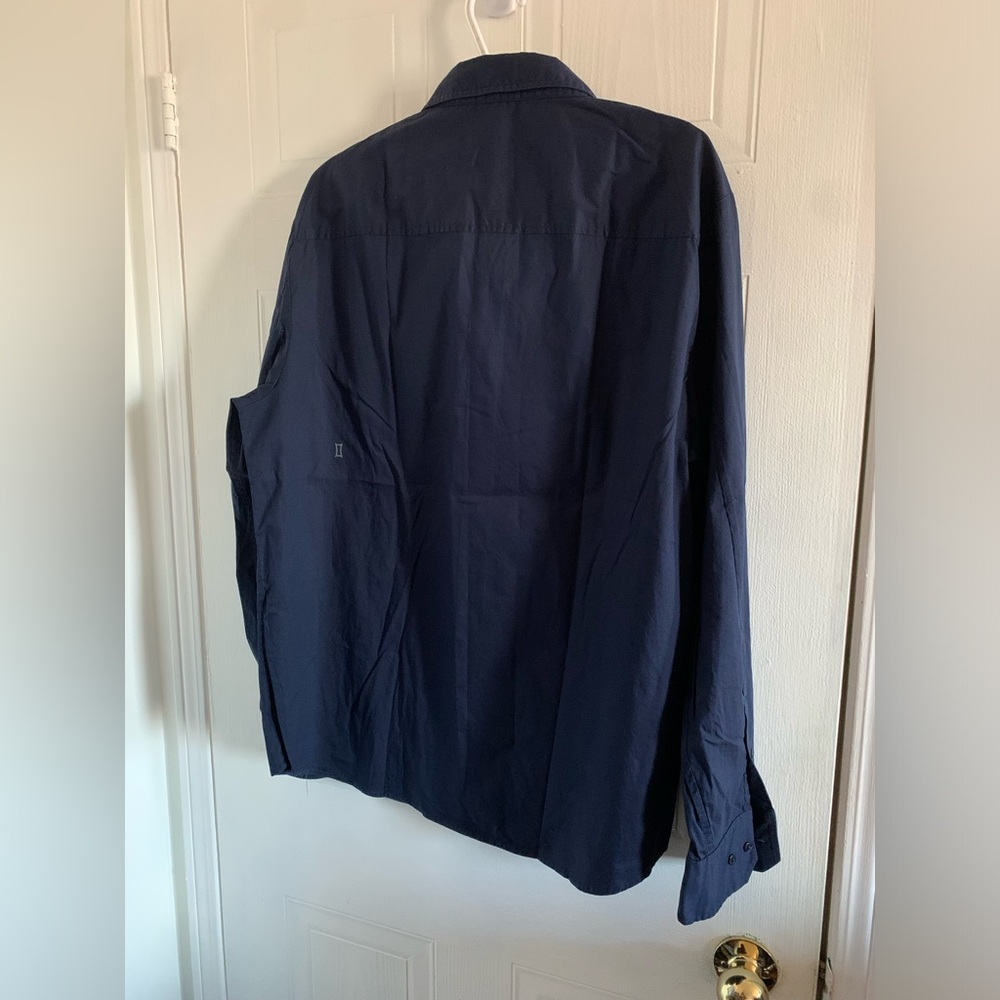 Kit and Ace Acadia Long Sleeve Poplin Shirt Navy Blue Size XL - Picture 3 of 9
